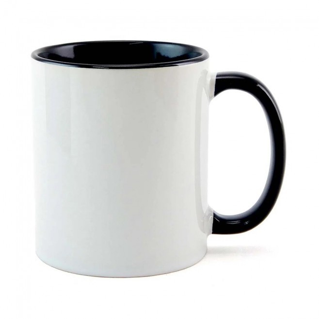 Caneca Cerâmica - 325ml - Interior e Alça Colorido  Personalizada