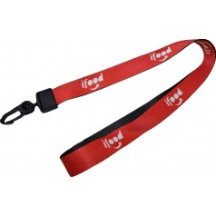 Cordão para crachá COM MOSQUETE PLÁSTICO C/ ENGATE personalizado