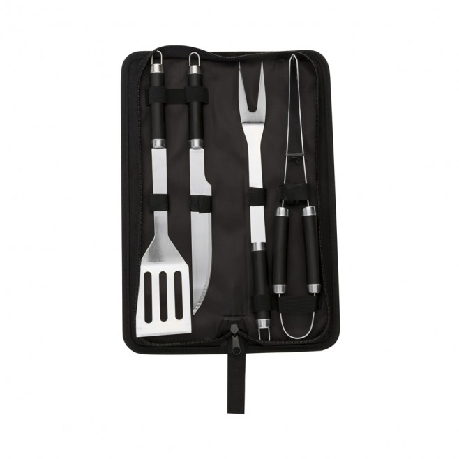 Kit Para Churrasco Promocional Com 4 Peças Com Estojo