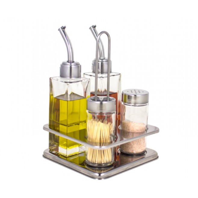 Kit Galheteiro em Inox 4 Peças Promocional