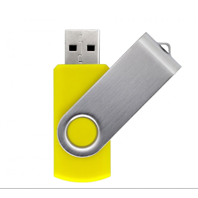 Pen Drive Giratório Metálico Capacidade de 4 a 64 Gb, memória 2.0 e 3.0