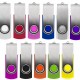 Pen Drive Giratório Metálico Capacidade de 4 a 64 Gb, memória 2.0 e 3.0