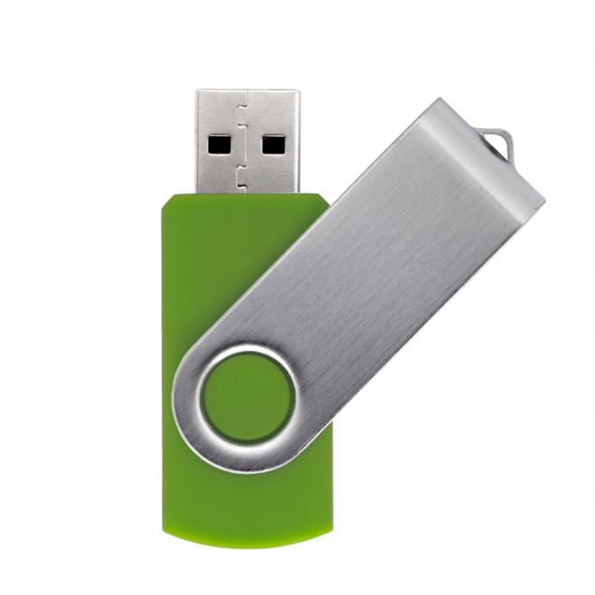 Pen Drive Giratório Metálico Capacidade de 4 a 64 Gb, memória 2.0 e 3.0