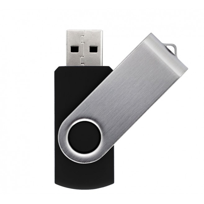 Pen Drive Giratório Metálico Capacidade de 4 a 64 Gb, memória 2.0 e 3.0