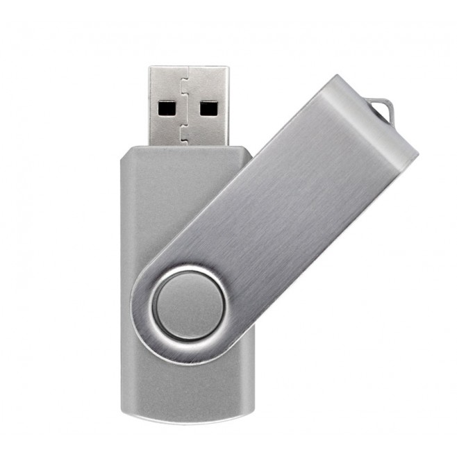 Pen Drive Giratório Metálico Capacidade de 4 a 64 Gb, memória 2.0 e 3.0
