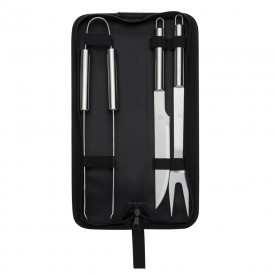 Kit Churrasco 3 Peças em Estojo de Nylon Com Alça