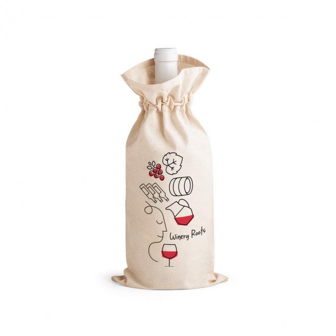  Sacola para garrafa 100% algodão