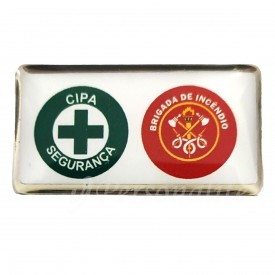 Boton de Brigada de Incêndio e Cipa Resinado 35x20mm