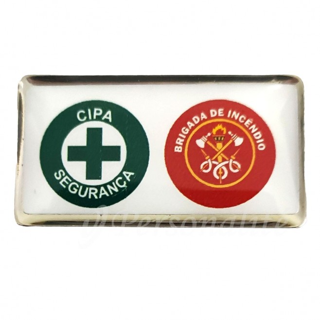 Boton de Brigada de Incêndio e Cipa Resinado 35x20mm
