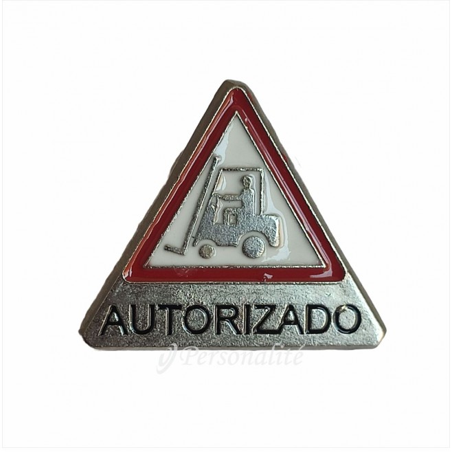 Boton  Operador De Empilhadeira Autorizado Em Metal 22mm