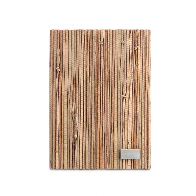 Caderno A5 Com Capa Dura em Palha Natural150 X 210 Mm Para Brinde Personalizado