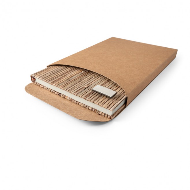 Caderno A5 Com Capa Dura em Palha Natural150 X 210 Mm Para Brinde Personalizado