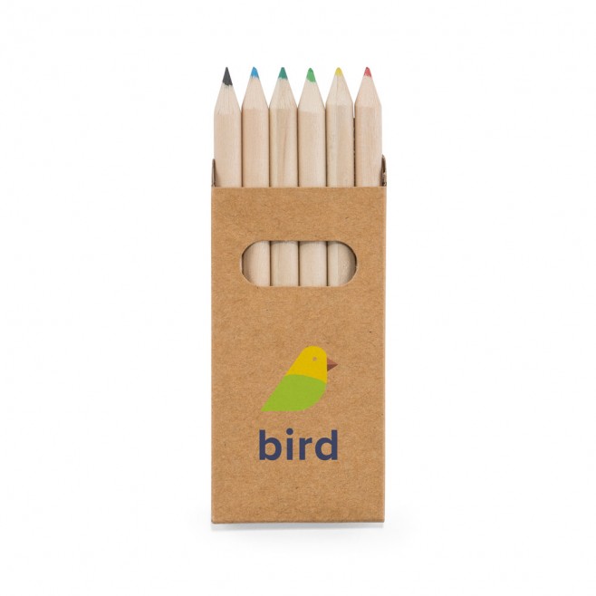 Caixa de Cartão Com 6 Mini Lápis de Cor personalizada
