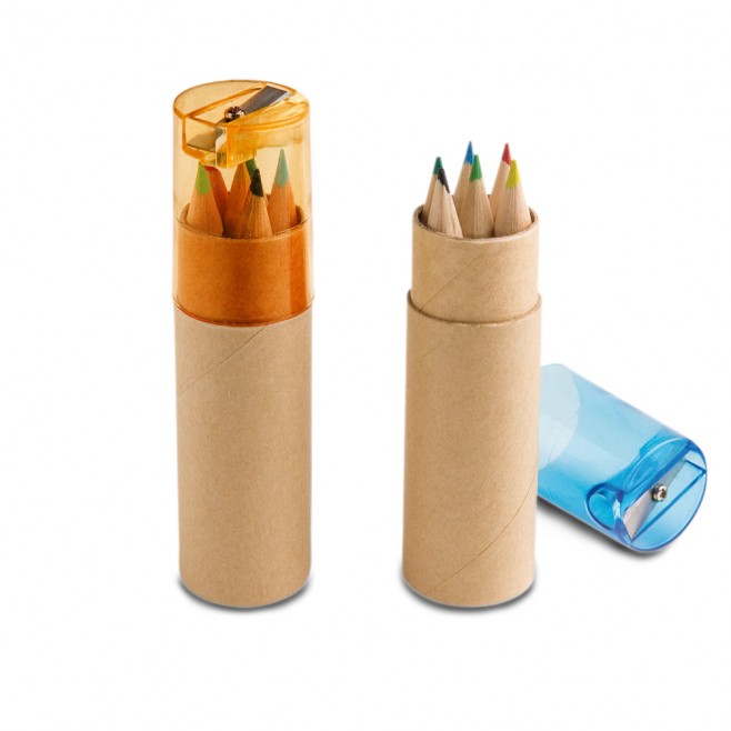 Caixa de Cartão Com 6 Mini Lápis de Cor personalizada
