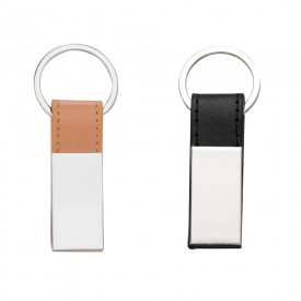 Chaveiro Metal Com Couro Sintetico