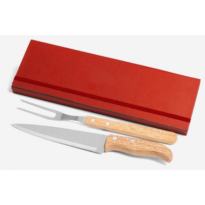 Conj de Garfo e Faca Inox Para Brinde Personalizado
