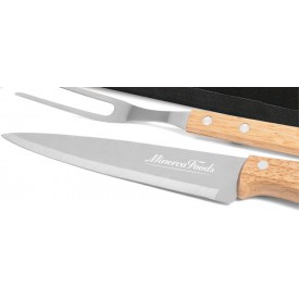 Conj de Garfo e Faca 7" em Madeira - 2 Pçs