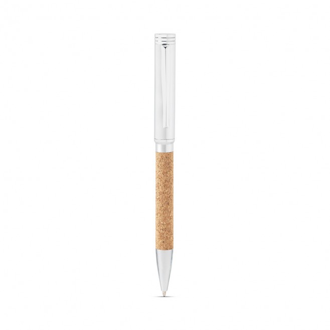 Conjunto composto por uma esferográfica e chaveiro personalizados