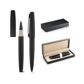 Conjunto de roller e esferográfica em metal