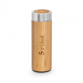 Garrafa Térmica em Bambu e Aço Inox