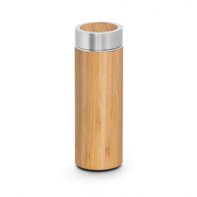 Garrafa Térmica em Bambu e Aço Inox