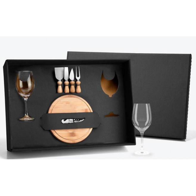 Kit Queijo e Vinho Com Abridor Saca Rolhas- 8 Pçs