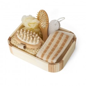Kit Banho de Madeira Com 6 Peças Personalizado