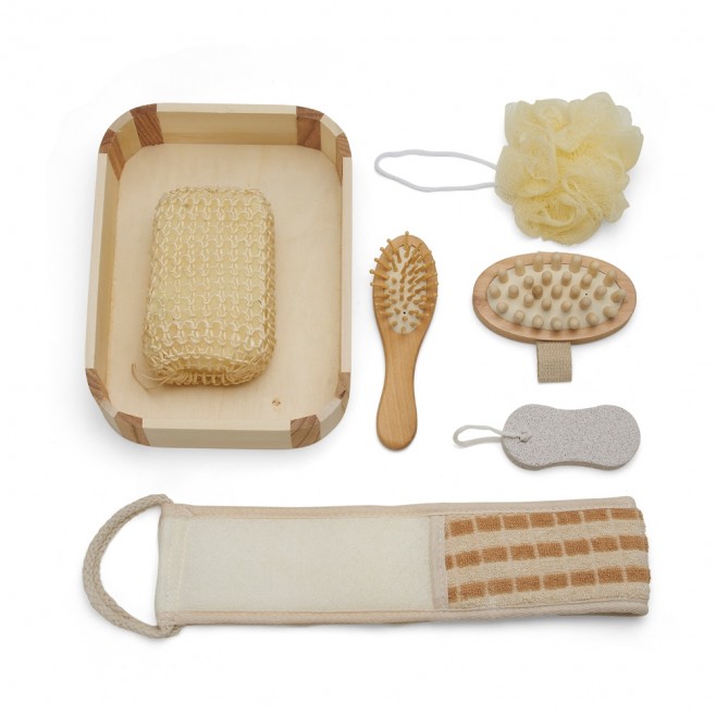 Kit Banho de Madeira Com 6 Peças Personalizado
