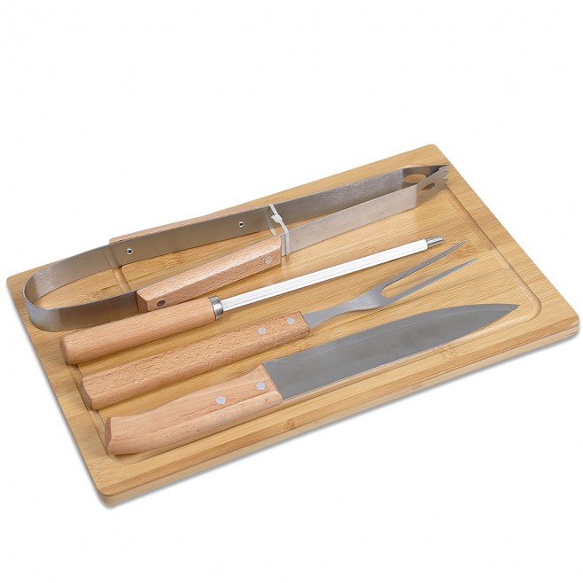 Kit Churrasco Com 5 Peças, Com Estojo