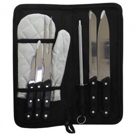 Kit Para Churrasco Personalizado Com 7 Peças Com Estojo