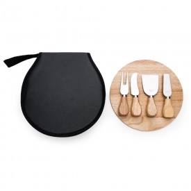 Kit Queijo 4 Peças Com Tábua de Bambu Personalizado