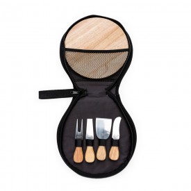 Kit Queijo 4 Peças Com Tábua de Bambu Personalizado