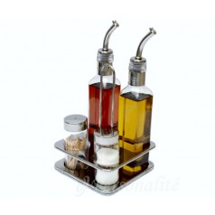 Kit Galheteiro em vidro e inox