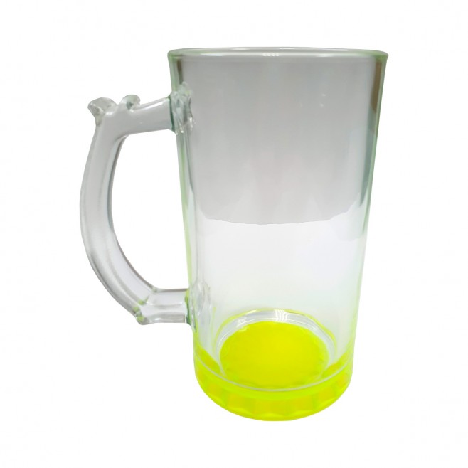Caneca de Chopp de Vidro Cristal Fundo Colorido  Personalizada