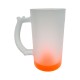 Caneca de Chopp de Vidro Jateado Fundo Colorido  Personalizada