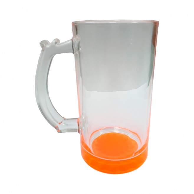 Caneca de Chopp de Vidro Cristal Fundo Colorido  Personalizada