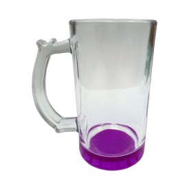 Caneca de Chopp de Vidro Cristal Fundo Colorido  Personalizada