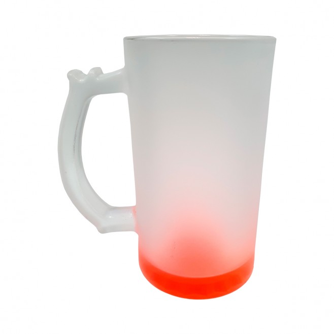 Caneca de Chopp de Vidro Jateado Fundo Colorido  Personalizada