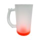 Caneca de Chopp de Vidro Jateado Fundo Colorido  Personalizada