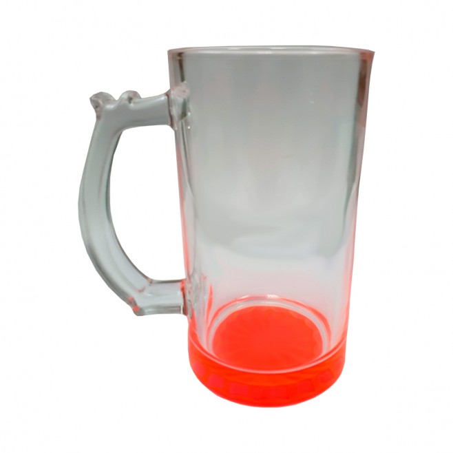 Caneca de Chopp de Vidro Cristal Fundo Colorido  Personalizada