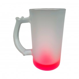 Caneca de Chopp de Vidro Jateado Fundo Colorido  Personalizada