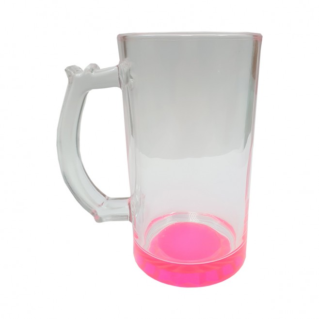 Caneca de Chopp de Vidro Cristal Fundo Colorido  Personalizada