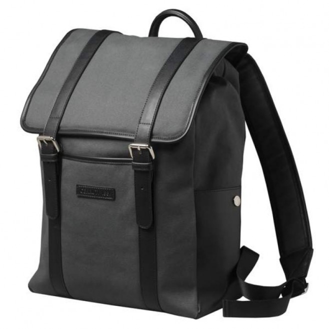 Mochila em Couro Sintético e Lona