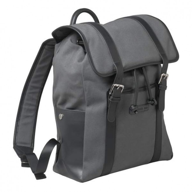 Mochila em Couro Sintético e Lona
