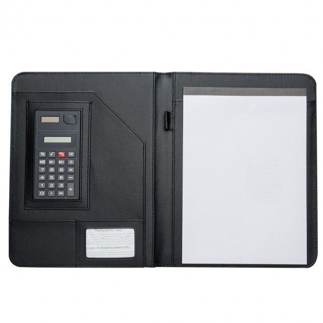 Pasta Convenção de Couro Sintético Com Calculadora