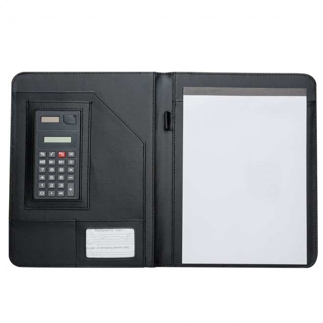 Pasta Convenção de Couro Sintético Com Calculadora