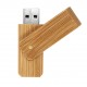 Pen drive giratório de bambu. Capacidade de 4 a 64 Gb, memória 2.0 e 3.0