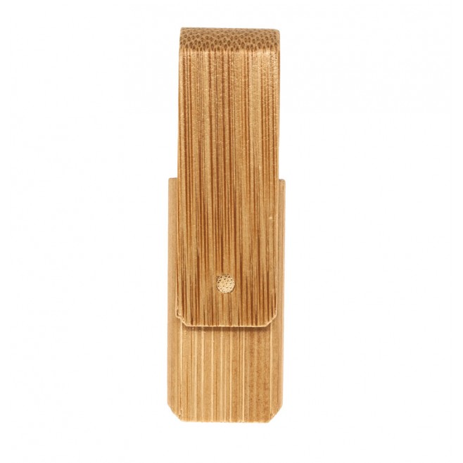 Pen drive giratório de bambu. Capacidade de 4 a 64 Gb, memória 2.0 e 3.0
