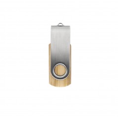 Pen drive giratório, parte interna em bambu Capacidade de 4 a 64 Gb, memória 2.0 e 3.0
