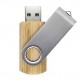 Pen drive giratório, parte interna em bambu Capacidade de 4 a 64 Gb, memória 2.0 e 3.0